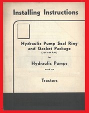 IH Farmall Super MTA Hydraulic Pump Seal & Gasket Installing Instructions Manual
