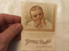 BRIGGS PIANO Vintage Trade Card With Baby, Boston, Mass.