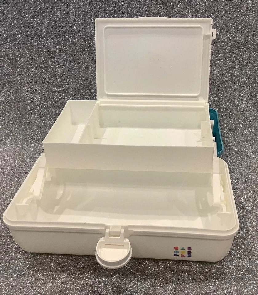 Estuche Maquillaje Caboodles 2 Tonos Verde Blanco Modelo 5626 Molde 4508 EE. UU. Foto 4 de 4