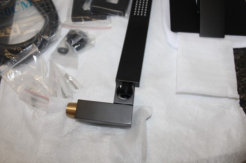 New Matte Black Celing Shower System w/12 Inches Rain Shower Head and Hand Held - Picture 8 of 10
