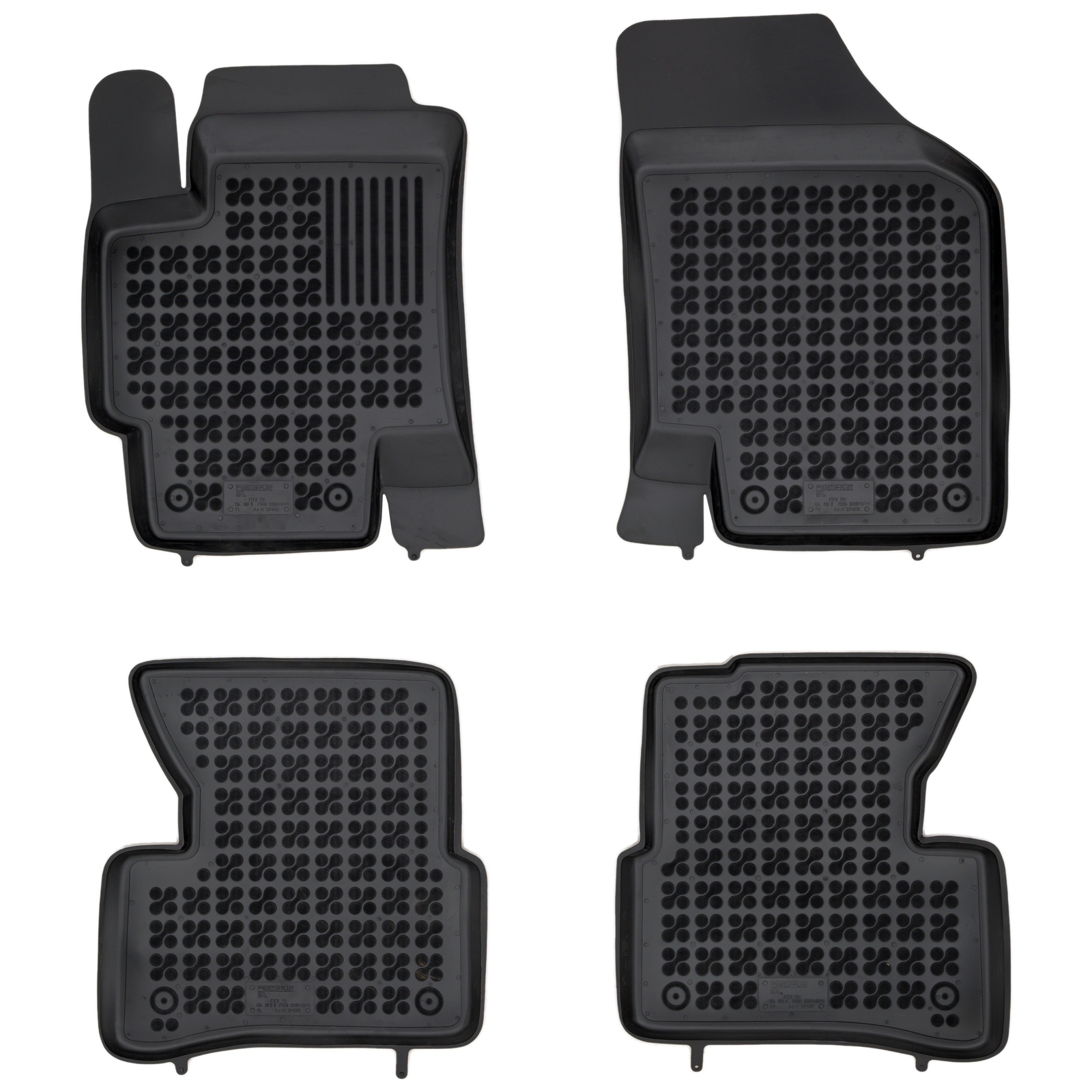 Tapis de sol en caoutchouc Rezaw-Plast noir pour voiture Kia Rio II de 2005 à 2011