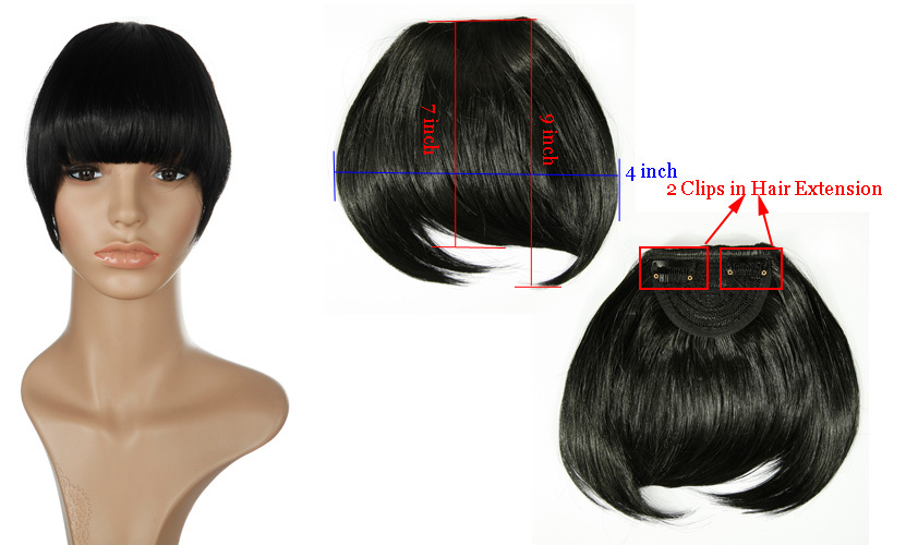 Clip On Bangs For Black Hair Human Hair Toppers With Bang (fringe