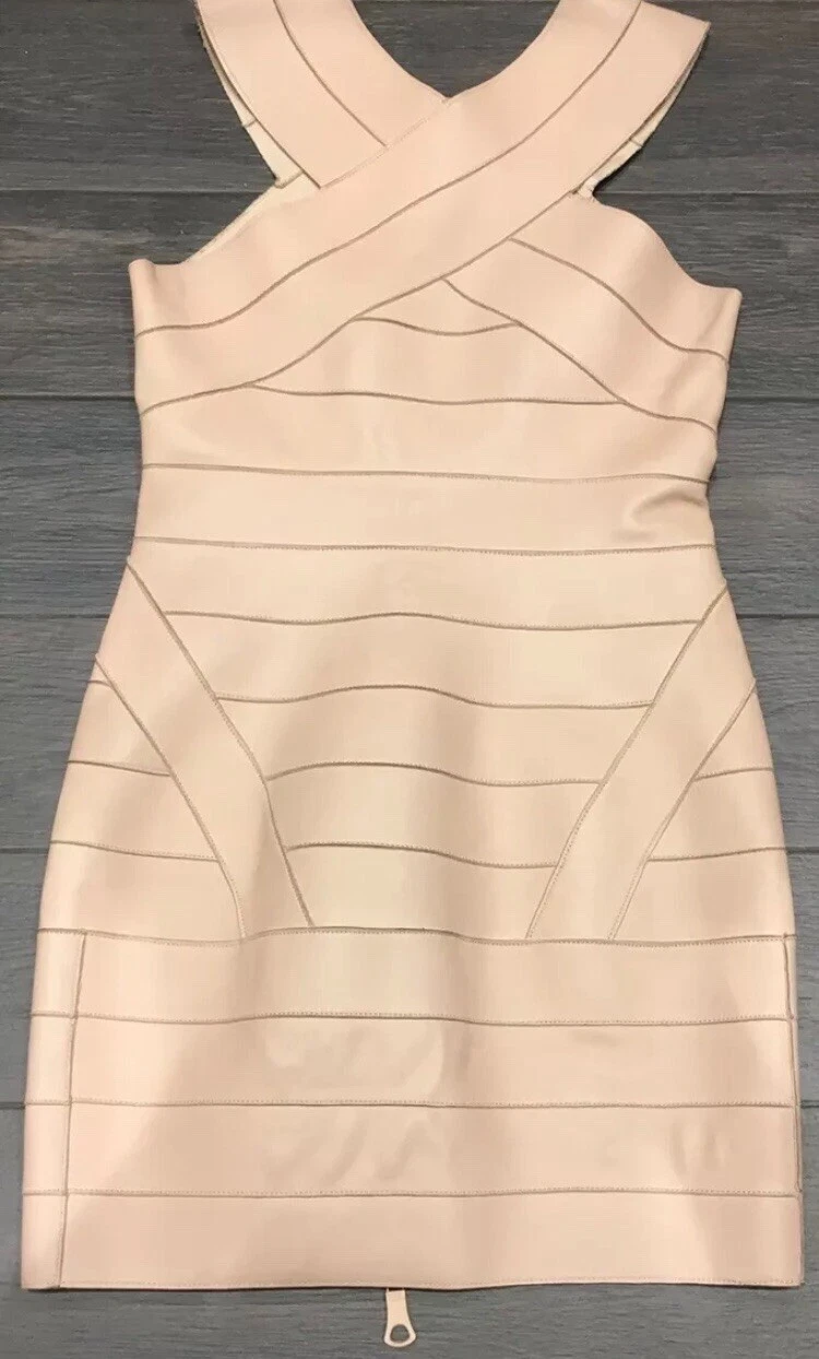 Mini abito da passerella Dsquared2 in pelle nuda UK10