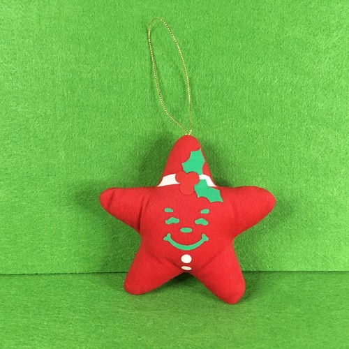 Vintage 1991 Carl's Jr Happy Star Plush Ornament Starnament Red Holly Christmas eBay