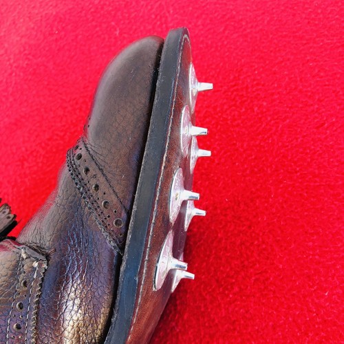 Vintage Scramblers Brown Leather Brogue Kiltie Golf Shoe Size 11 Collectors Nice - Picture 7 of 12