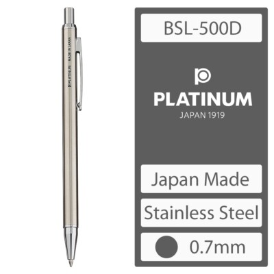 PLATINUM Stainless Steel Industrial Ball-Point Pen 0.7mm BSL-500D