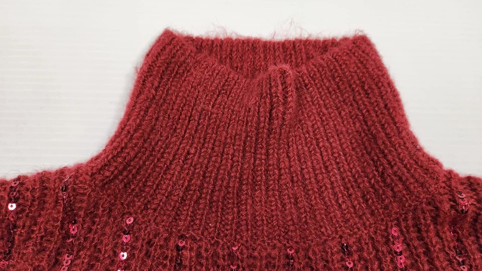 Suéter Ralsey Scoop Para Mujer Secuencia Cuello Alto Borgoña/Vino ~ Talla Pequeña 4-6 Foto 3 de 4