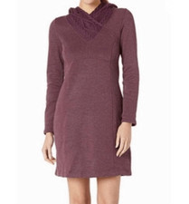 Prana Maud Dress Sweater Hooded in Purple Size S