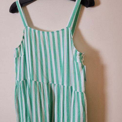 Sonoma Maxi Dress Womens XXL Green stripe Patrick's Spring Easter boho cotton 2X - Afbeelding 4 van 15