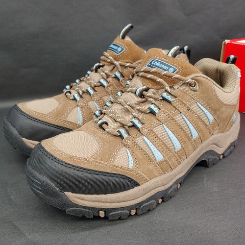 Coleman Crescent Hiker Shoes Womens Size 11 Brown Leather/Lt Blue Trim Outdoors - Picture 4 of 8