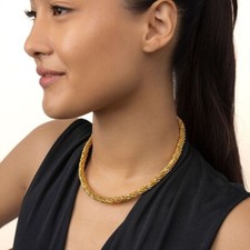 Schmuck Für Damen Vestopazzo Halskette Gold Geflochten Pepite DD04042 Halsreif