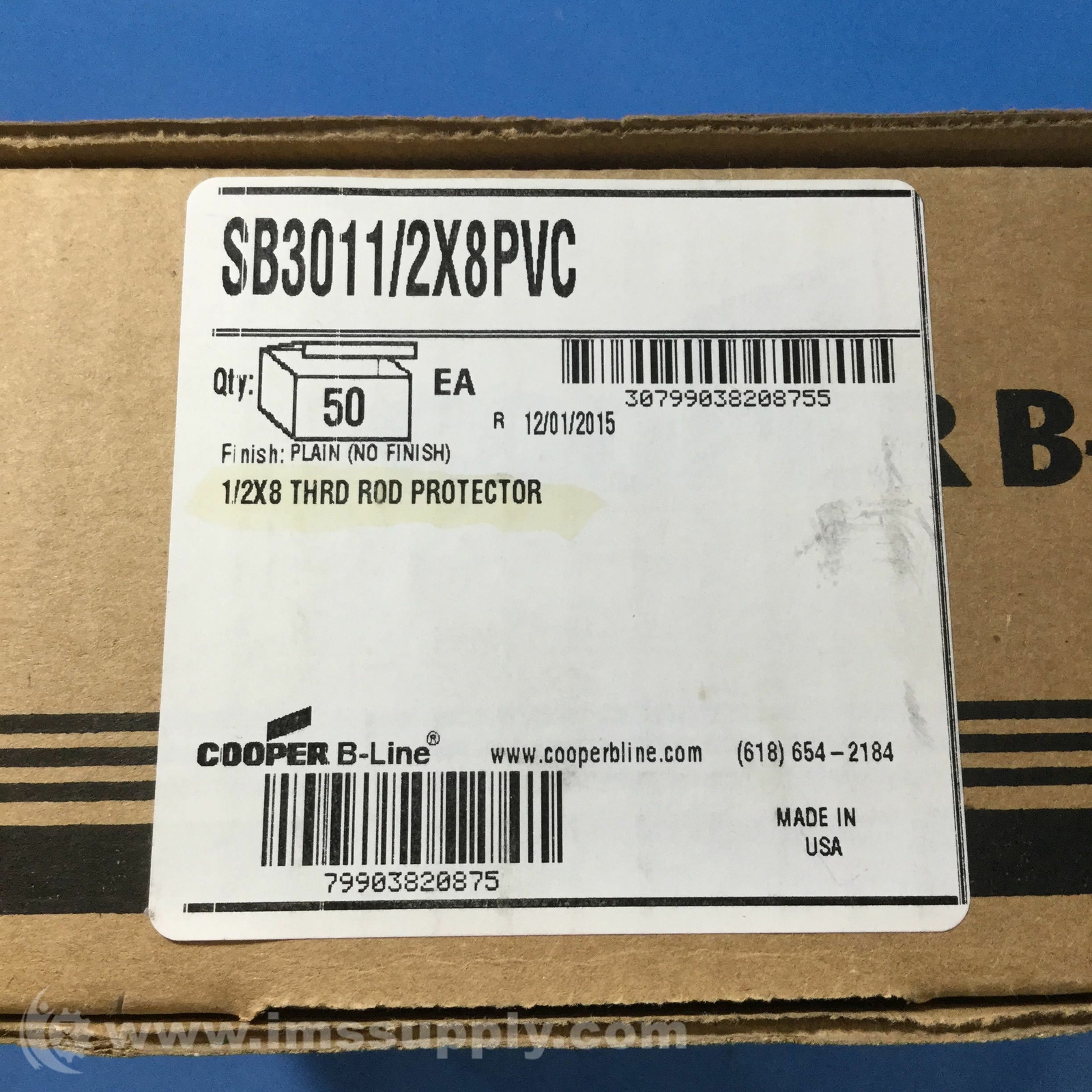 Cooper BLine SB301 1/2x8 PVC Threaded Rod Protector, Gray 4348 eBay