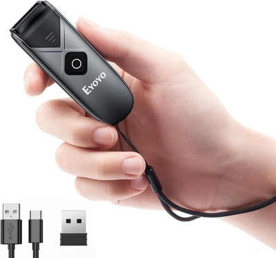 Advanced Bluetooth Mini Barcode Scanner - Lightweight, Rechargeable & Reliable