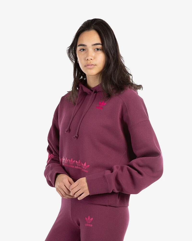 Adidas trefoil top cropped hoodie