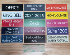 Engraved 1x3 Plate with Adhesive Your Wording Any Color Personalized Plaque Sign