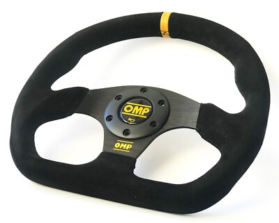 320mm YL Suede Leather D Shape Flat Steering Wheel Fit for MOMO Hub Fit DiRT 2
