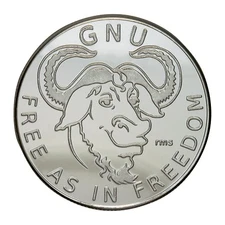 GNU/FSF Silver-plated Bronze Collector Coin
