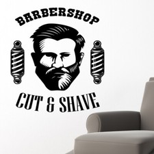 Barber Shop wall sticker hipster beard graphics quote decal art bb24