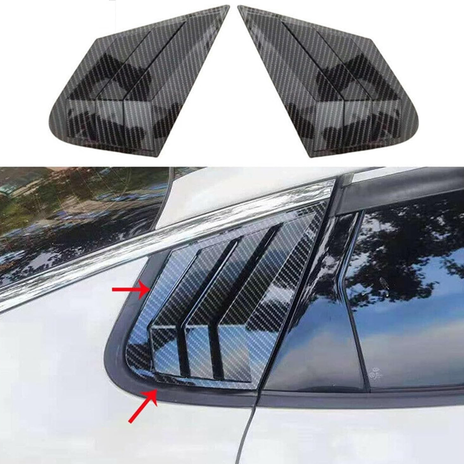 For Kia Optima 20162020 Carbon Fiber Rear Side Window Quarter Louver