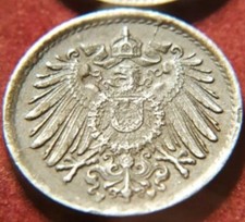3046) Kaiserreich 5 Pfennig 1918 F Stuttgart in SS+ / a. AU