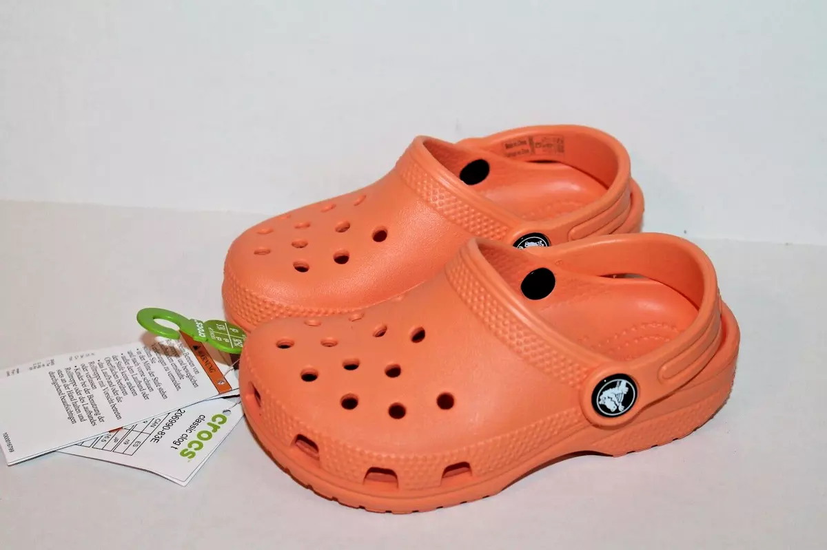 Crocs Melon Orange Slip On Classic Clog Shoes Toddler Girl or Boy Size 9 NEW