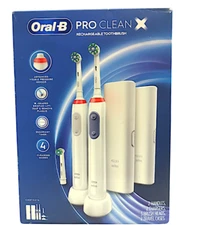 Oral-B Pro Clean X Rechargeable Electric Toothbrush 2 Pack.