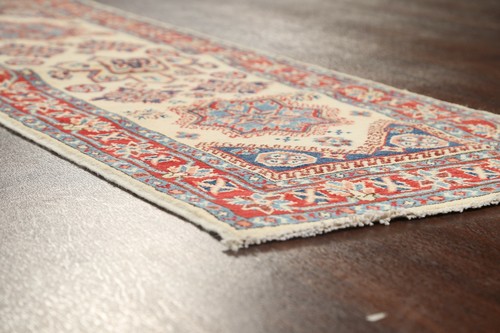 Geometric Ivory Super Kazak Oriental Runner Rug Vegetable Dye Hand-knotted 2x6 - Picture 11 of 12