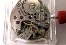 FHF 69 MOVEMENT White 17 jewel NOS manual wind movement with hour wheel (include