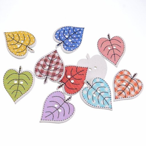 Flower Shape Wood Buttons - 2 Holes Wooden Button Scrapbooking Sewing Decoration - Picture 7 of 38
