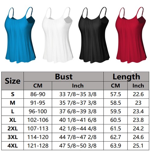 Camiseta sin mangas fluida para mujer vacaciones de verano calce suelto camisola manga corta sujetador incorporado - Imagen 28 de 43
