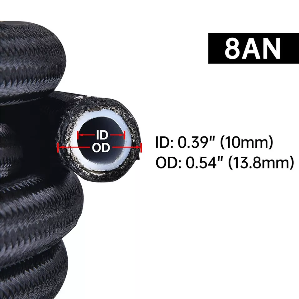 EVIL ENERGY 6AN-8AN-10AN PTFE Fuel Line Kit E85 Nylon Braided Fuel Hose Kit 20FT - Image 4 of 4