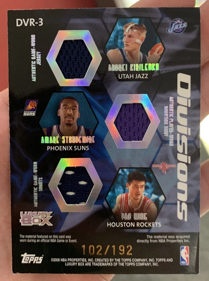 2005 Luxury Box Divisions 6 Relics /192 Stoudemire Wallace O'Neal Ming Game Worn - Image 2 of 2