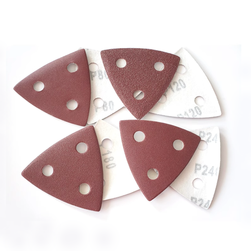 80*80*80mm 3 Holes Red Triangle Sanding Pads Hook Loop Sandpaper 40-2000 Grit - Picture 7 of 7