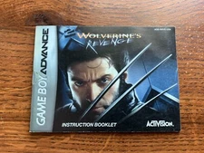 Wolverine's Revenge Nintendo Gameboy Advance Instruction Manual Only