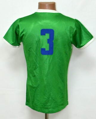 VINTAGE ERIMA 1970'S GREEN FOOTBALL SHIRT JERSEY #3 ERIMA SIZE M ADULT