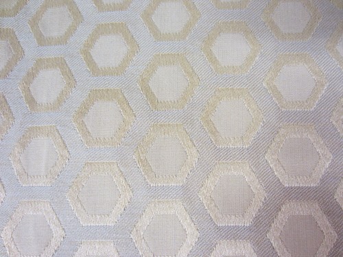 Greenish Gold Hexagon Woven Design Upholstery Fabric 3 7/8 Yd x 54" - Picture 4 of 7