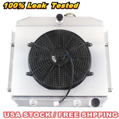 3Row Radiator+Shroud+Fan For 1955-1957 1956 Chevy Bel Air Nomad V8 CC5056