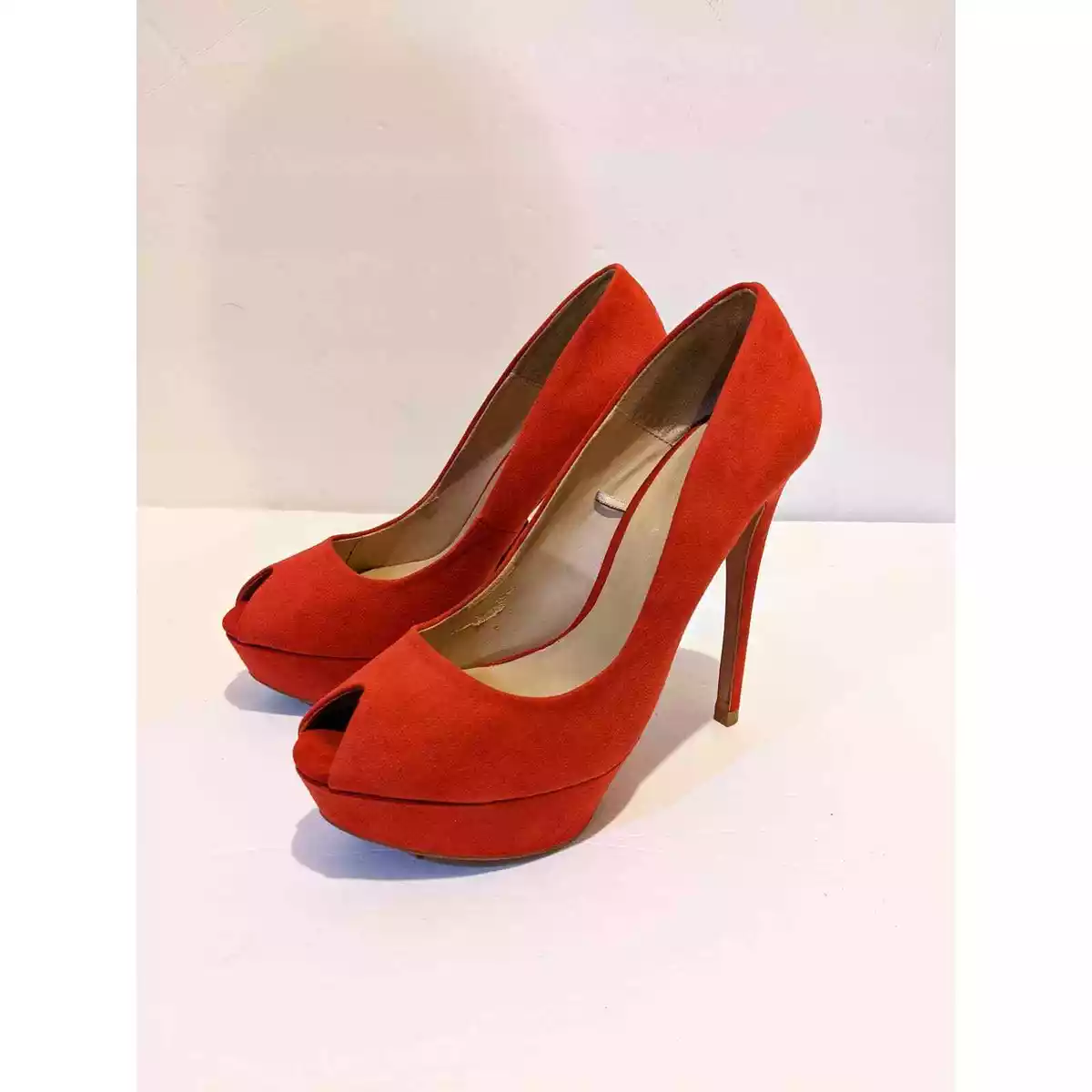 5 inch top red heels