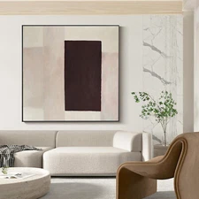 Hand Painted Abstract Oil Painting On Canvas Artwork Minimalist Wall