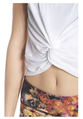 Free People Womens Run In The Sun Short Sleeve Front Twist Crop Top White Med - Picture 5 of 7