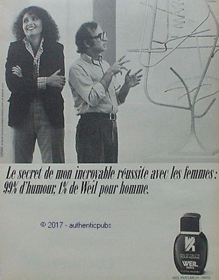 1981 WOODY ALLEN MEN'S WEIL EAU DE FRAICHEUR AD FRENCH AD AD AD