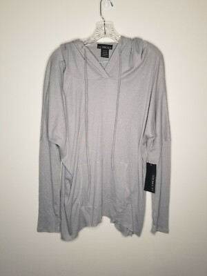 LA Threads Womens Long Sleeve Gray Hooded Sweater NWT Size XL