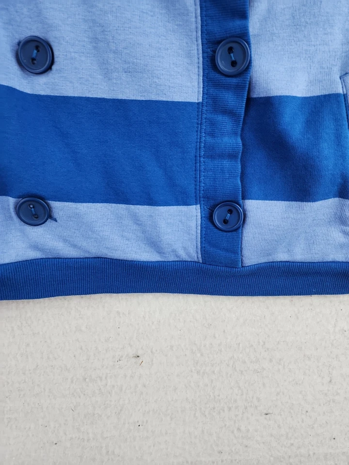 DC Shoes Blue Striped Button Front Regatta Jersey Sweater Womens Large - Image 4 of 4