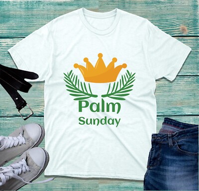 Palmsonntag Golden Crown T-Shirt Christliche Karwoche Ostern Palmblätter Tee Top