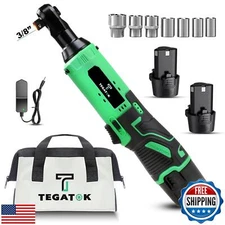 Tegatok Cordless Electric Ratchet Wrench Set, 40FT-LBS (45N.m) 3/8" Electric 
