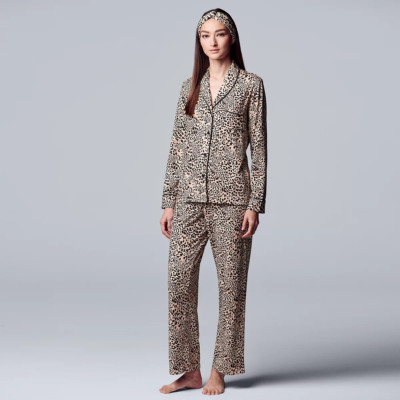 Simply Vera Vera Wang Womens PETITE LARGE  3 PC Pajama Set Sleepwear + headband