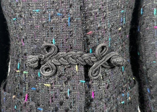 Doncaster Women Blazer Jacket Wool Blend 4 Tweed Pockets Black Vintage 80’ - Picture 3 of 13