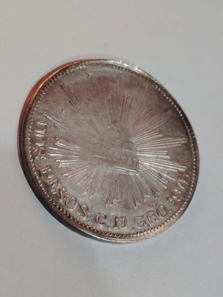 1915 GRO Mexico-Guerrero 2 Pesos, Revolutionary Coin, Quite Appealing Key Date - Image 2 of 4