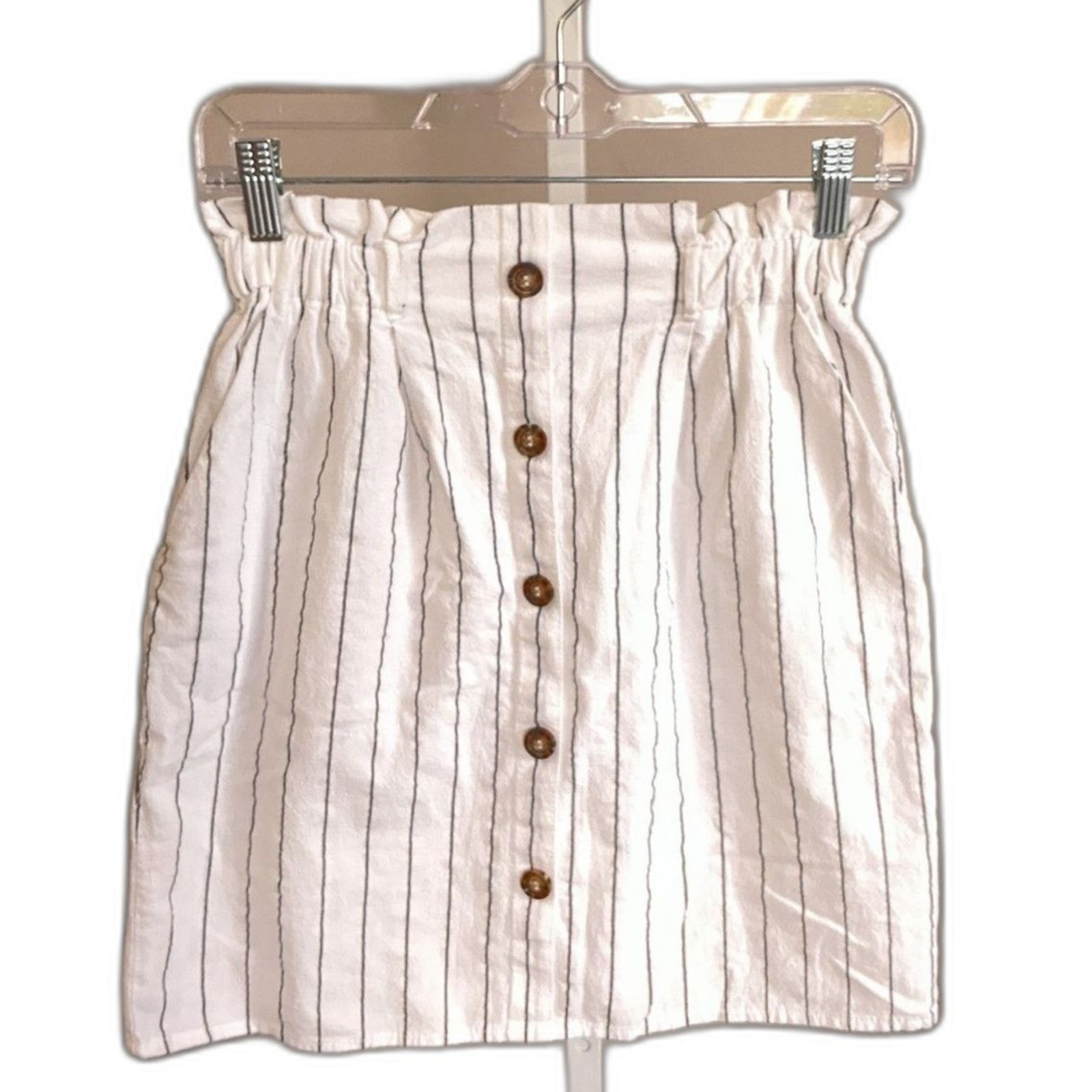 Sienna Sky Elastic Stretch White Stripes Girls Medium Skirt ,Cotton Mix Size 6