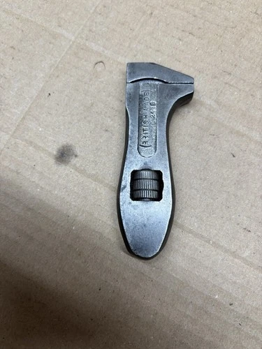 British Made 4” No  C2418 Adjustable Spanner Wrench,vintage Toolkit Tool